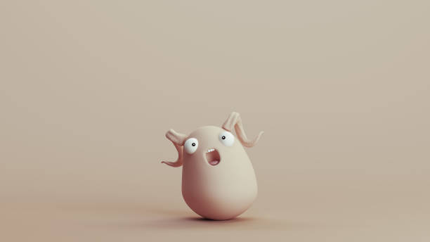istock Cute beige monster creatures shape design neutral monochrome soft tones skin tones background 2183245379