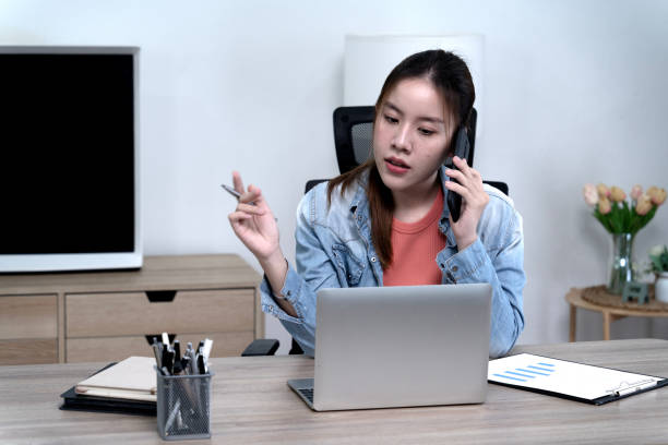 istock Businessman or freelancer in casual clothes using phone for work 2183247046
