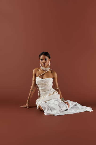 Gray women's dress on a white background