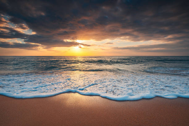 istock Sea wave close up, low angle view, sunrsie shot 2183252903