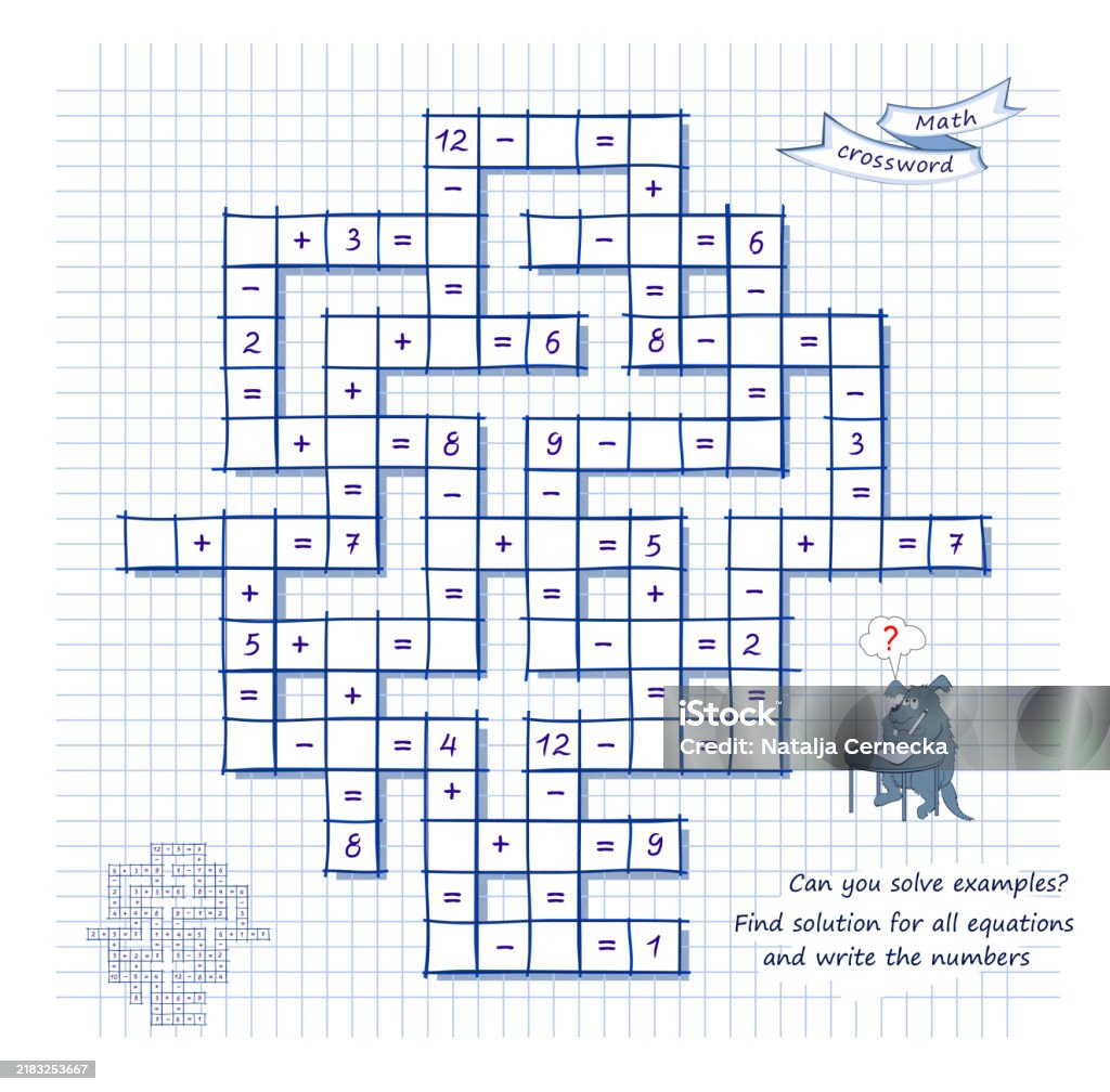 Math Crossword Examples Math Crossword Can You Solve Examples Find Solution For All Equations ...