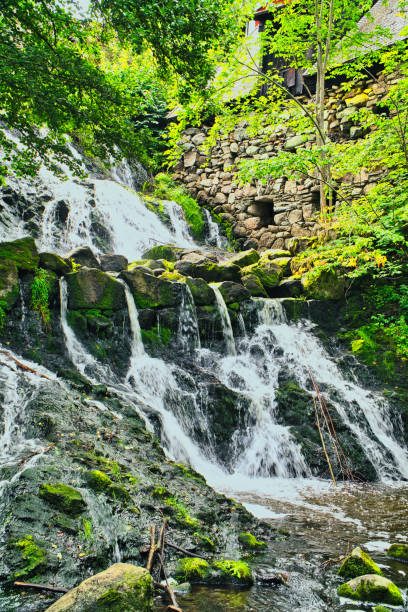 A beautiful Szklarki waterfall in the Karkonosze Mountains, Poland