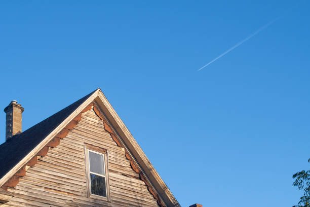 istock Old fashion home roof composed with blue sky 2183254679