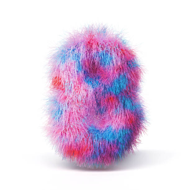 istock Blue pink fur font Number 8 EIGHT 3D 2183261104