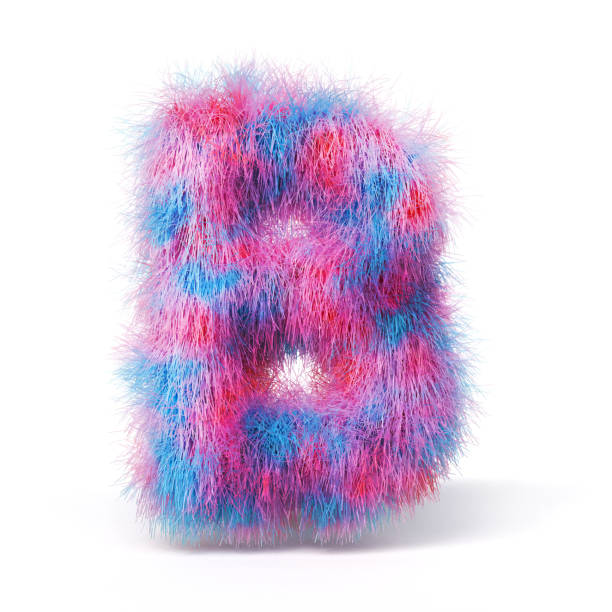istock Blue pink fur font Letter B 3D 2183261138