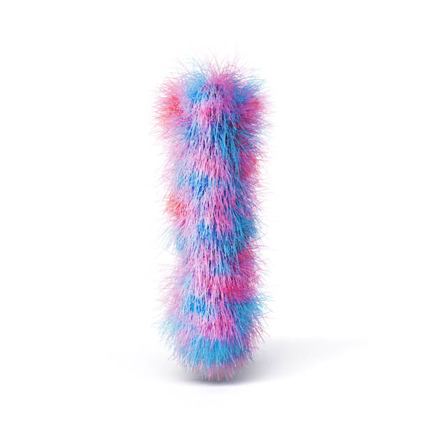 istock Blue pink fur font Letter I 3D 2183261164