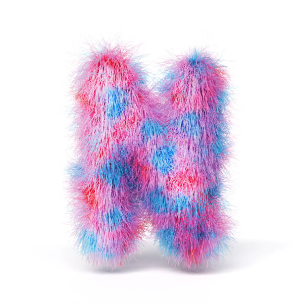 istock Blue pink fur font Letter N 3D 2183261185