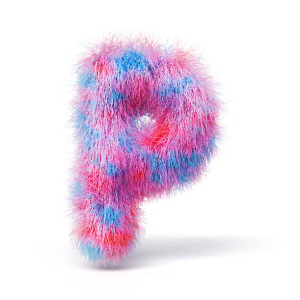 istock Blue pink fur font Letter P 3D 2183261192