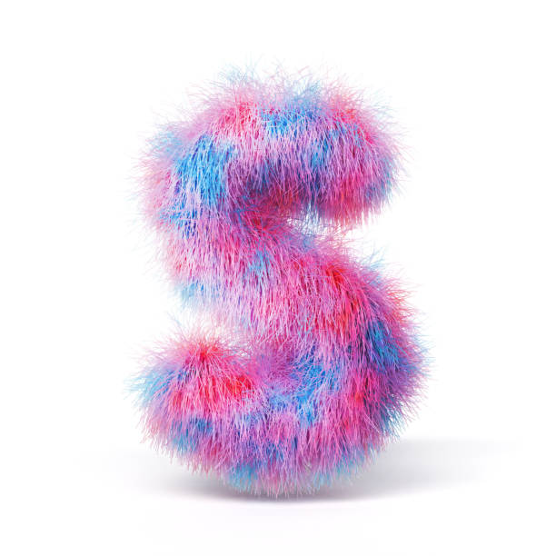 istock Blue pink fur font Letter S 3D 2183261203