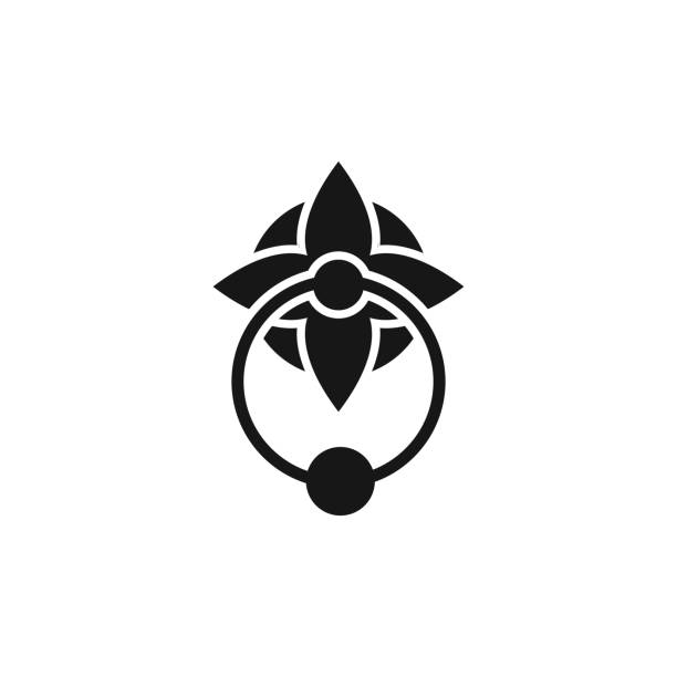ilustraciones, imágenes clip art, dibujos animados e iconos de stock de icono de golpe de puerta - aldaba
