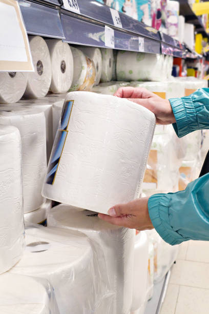 istock Buying kitchen towel paper in store 2183261762