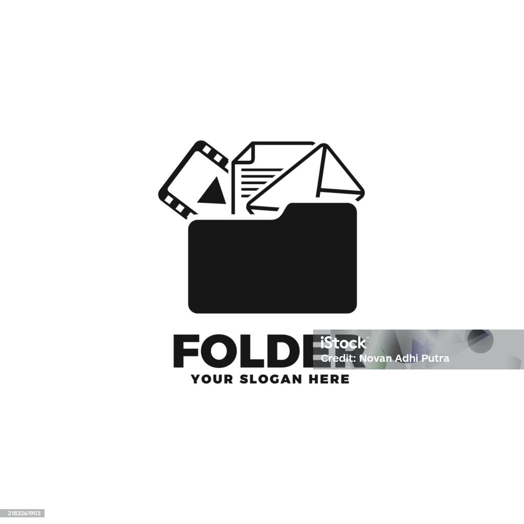 Folder Logo Stock Illustration - Download Image Now - Abstract, Blank ...