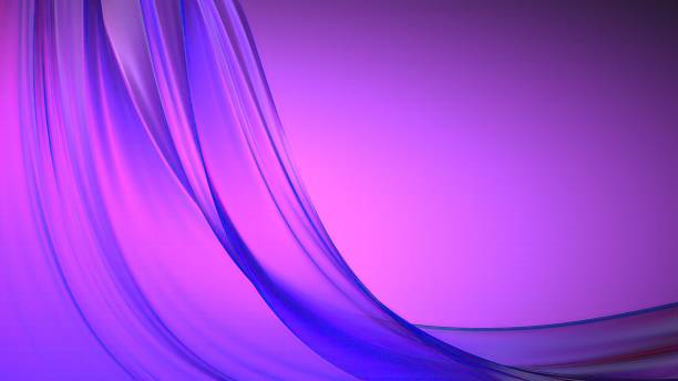 istock Wavy Thin Plate Twisted Purple Contemporary Pop Culture Elegant Modern 3D Rendering Abstract Background 2183268891