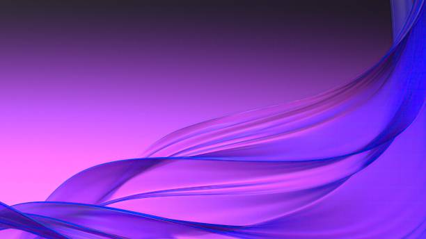 istock Wavy Thin Plate Twisted Purple Luxury Contemporary Elegant Modern 3D Rendering Abstract Background 2183268949