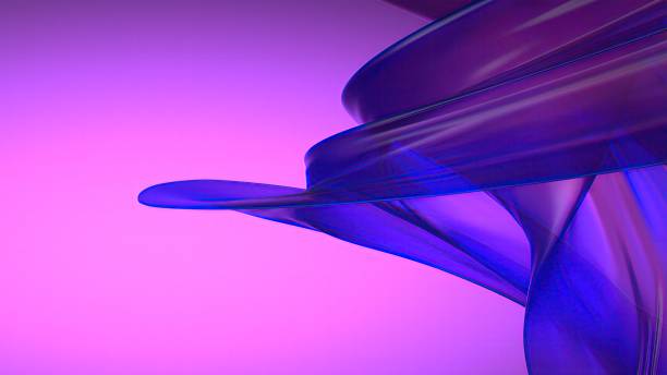 istock Wavy Thin Plate Twisted Purple Delicate Bezier Curve Elegant Modern 3D Rendering Abstract Background 2183269111