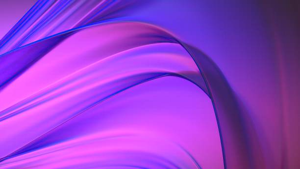 istock Wavy Thin Plate Twisted Purple Luxury Passionate Elegant Modern 3D Rendering Abstract Background 2183269907