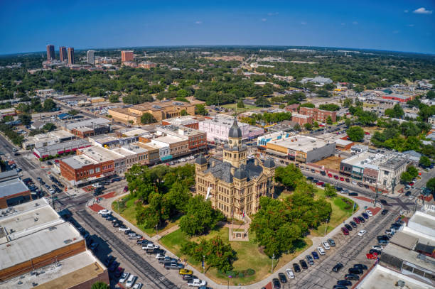 istock Aerial View of Downtown Denton, Texas during Summer 2183274680