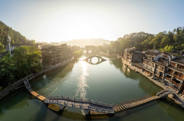Fenghuang Ancient Town, Hubei Province. Chinese minority gathering place