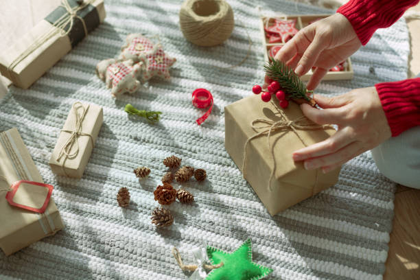 istock Woman wrapping Christmas presents 2183282900