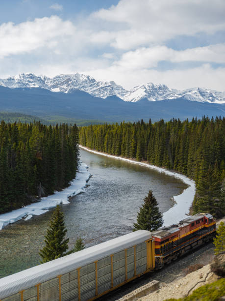 istock Train through the Bow Valley in Banff National Park in spring 2183285790