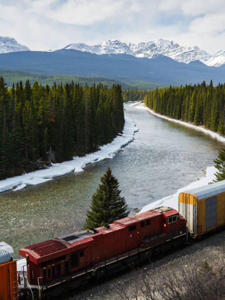 istock Train through the Bow Valley in Banff National Park in spring 2183285988