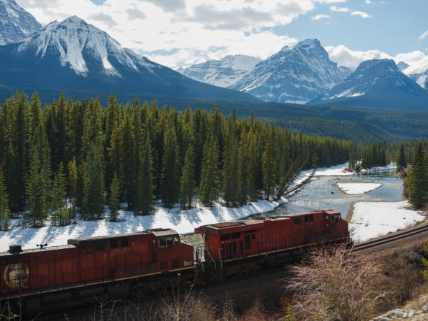 istock Train through the Bow Valley in Banff National Park in spring 2183289618