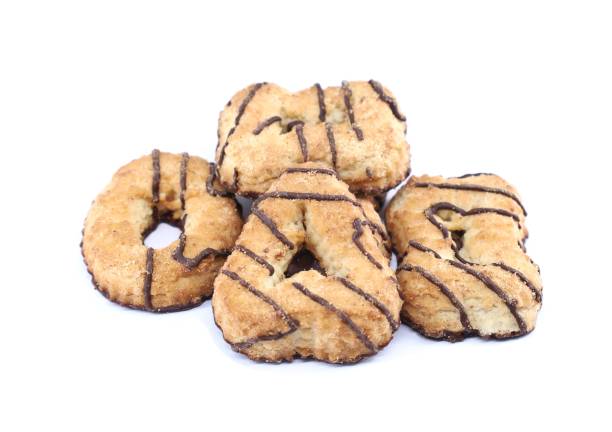 istock Homemade shortbread cookies of different shapes on white background. 2183294632