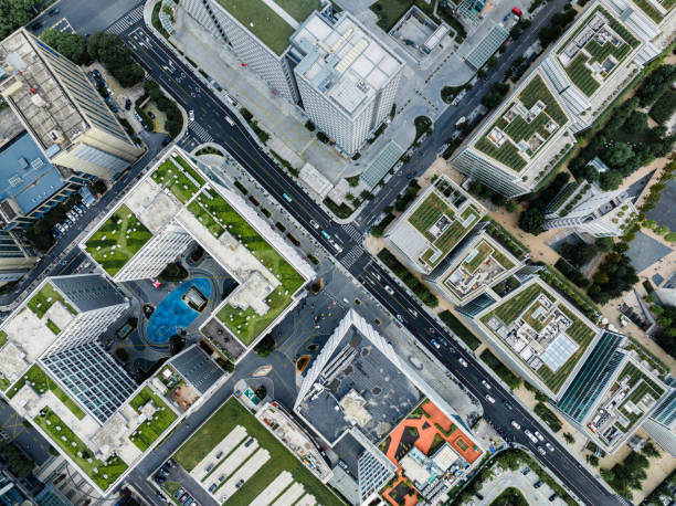istock Aerial View of Green Rooftops 2183300002