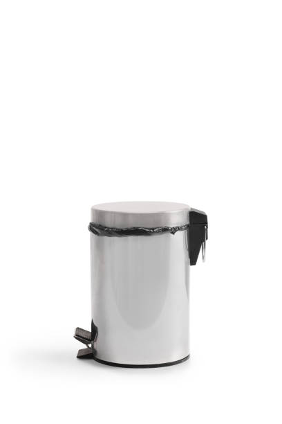 istock Studio shot of a metal trash can 2183301171