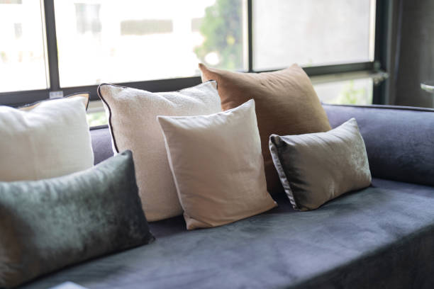 istock A modern designed sofa Pillows And Cushions On Sofa Stylish colorful cushions on couch in living room 2183301544