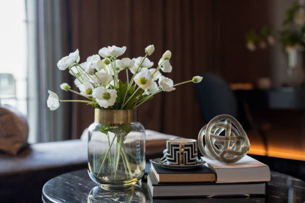 beautiful  glasses vase decorating items home interior design background