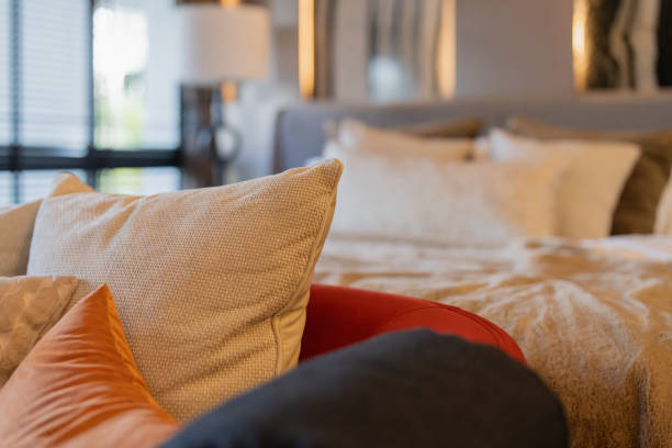 istock A modern designed sofa Pillows And Cushions On Sofa Stylish colorful cushions on couch in living room 2183302231