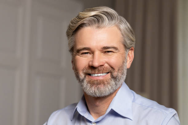 istock Smiling bearded caucasian man looking confident and determined 2183310365