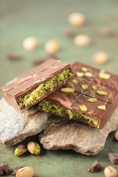 istock Dubai chocolate  with green kataifi and pistachio paste. Trend dessert 2183311478