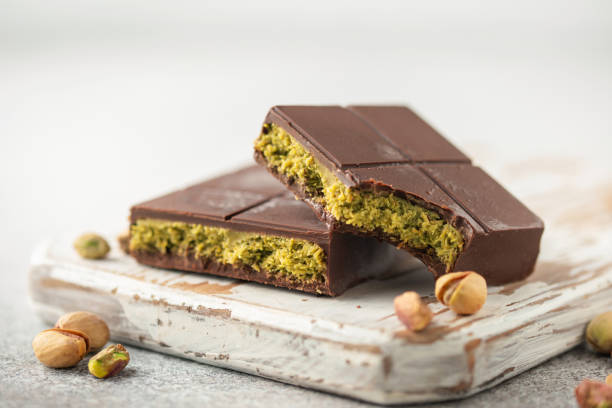 istock Dubai chocolate  with green kataifi and pistachio paste. Trend dessert 2183311579