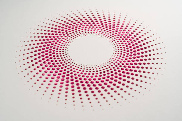 istock Minimalist Circular Pattern with Pink Gradient Dots in Cut-Paper Design on White Background 2183318913