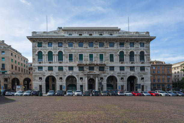 Genoa, Italy - October 20, 2024: An ancient building near Victory Square