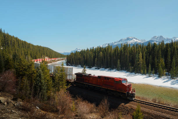 istock Train through the Bow Valley in Banff National Park in spring 2183326030