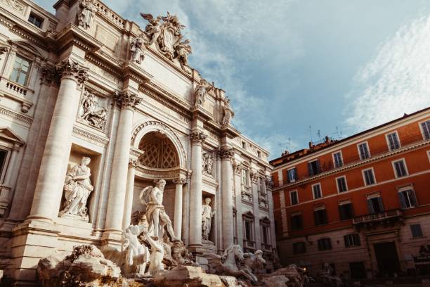istock Trevi Fountain in Rome under a clear blue sky. 2183327149