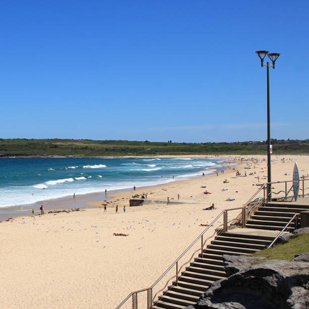 istock Stair and surf board at Maroubra Beach, Australia. 2183327804