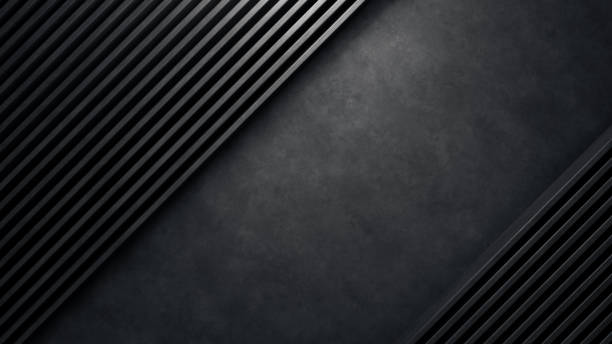 Abstract Geometric Black Background with Diagonal Lines and Texture