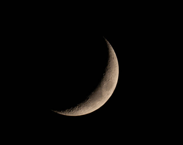 istock close up on moon with dark background, waxing gibbous 2183340146