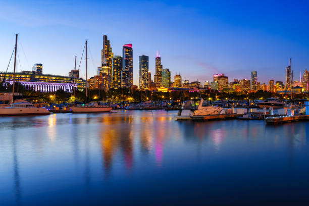 istock Chicago Illinois at Night City Skyline Reflected in Water 2183340487