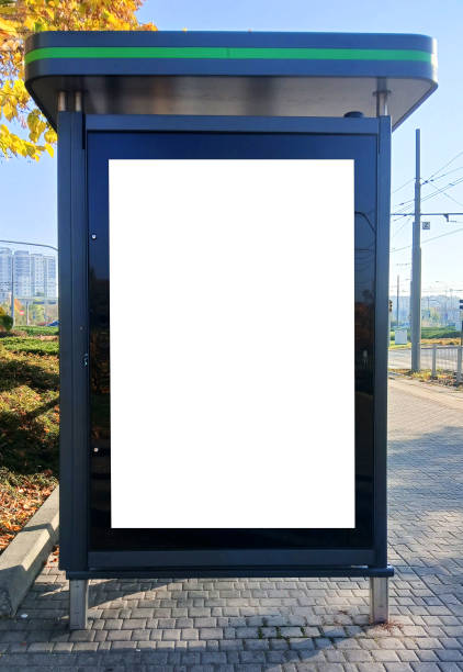 istock Outdoor advertising billboard at the tram stop. 2183344628