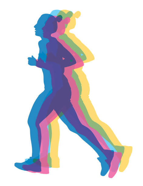 istock Woman Running Colorful Layers Sihouette 2183345222