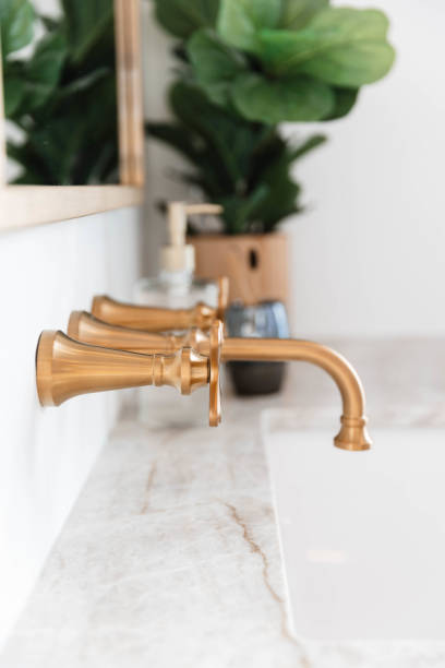 istock Gold Faucet Sink Feature Washroom 2183349295