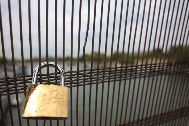 Paris bridge lock of love Seine River