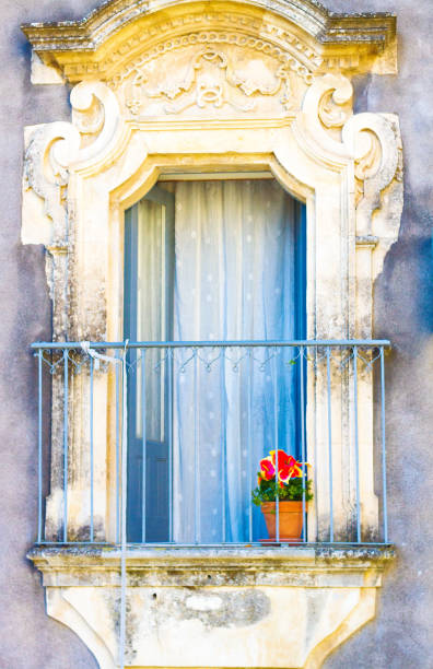 Monterosso Almo, Sicily: Beautiful Baroque Window with balcony.