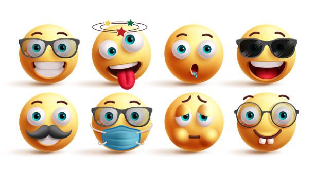 istock Emoji emoticon characters vector set. Emojis smile, dizzy, drool, happy, cool, sick, flu and nerd facial expressions graphic elements. 2183375277