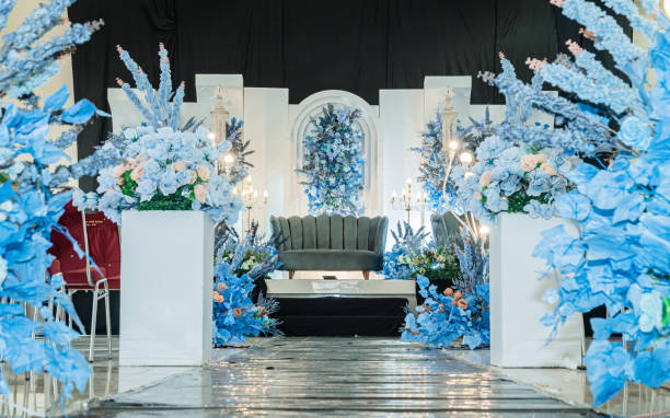 elegant blue themed wedding decoration